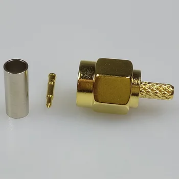 100buc/lot SMA Male Plug Adapter RF Conector de Cablu Sertizare pentru Lipire Coaxial Cablu Coadă RG316 RG178 RG174 RICH TECH en-Gros
