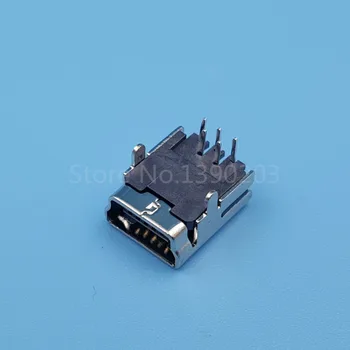 100buc Mini USB Unghi Drept 2Legs de sex Feminin Socket 5Pin BAIE PCB Lipire Conector