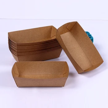100BUC Nr. 7 Eco-Friendly de Pui Prajit Popcorn Desert Cutie,pachet cu alimente pentru partid,hot-dog/GRĂTAR hârtie kraft nava boxs/tavă de hârtie
