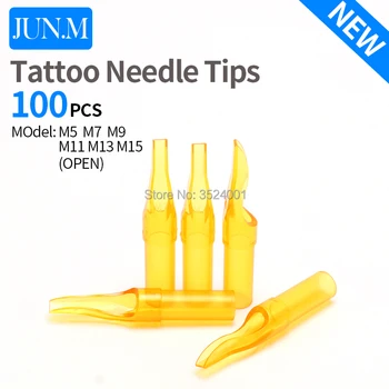 100buc Unică folosință Tatuaj Sfaturi Culoare Aurie 5 7 9 11 13 15FT Plat Sfaturi pre-sterilizate Pentru M1 M2 RM F ace Tatuaj Transport Gratuit