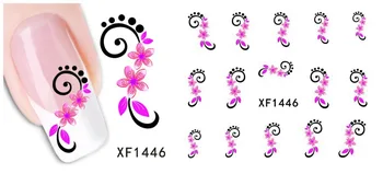 100Sheets XF1422-XF1469 Nail Art Apa de Flori de Tranfer Autocolant de Unghii de Frumusete Înfășoară în Folie poloneză Decalcomanii de Tatuaje Temporare Filigran