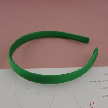 10BUC 15mm Iarba Verde Tesatura Satin plin simplu Acoperite cu Plastic de Păr Benzi bentițe pentru păr bijuterii Handmade