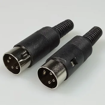 10buc 4 Pin DIN Male Plug Conector de Cablu Cu Mâner de Plastic DIN Male Conector 4 Pini Sârmă Converter RICH TECH en-Gros