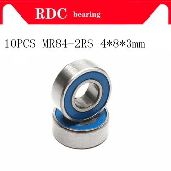 10BUC ABEC-5 MR84-2RS MR84 2RS MR84 RS MR84RS 4x8x3 mm Albastru de cauciuc sigilat miniatură de Înaltă calitate, deep groove ball bearing
