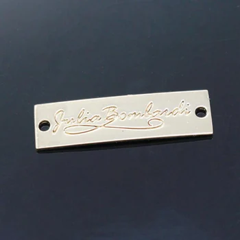 10buc dreptunghi 0.6*2.4 cm de aur din aliaj de zinc de îmbrăcăminte etichete personalizate, etichete de îmbrăcăminte pentru gravare cu Laser de metal etichete pentru imbracaminte