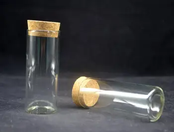10buc/lot 30*75 mm 35 ml Flacoane din Sticlă Borcane Eprubetă Cu dop de lemn Gol Transparent Clar Sticle de bijuterii găsirea