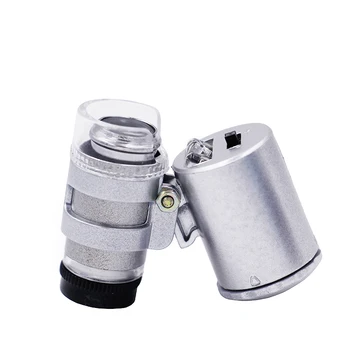 10buc/lot 60X Portabile Mini LED Microscop, Lupă Lupă Lumina UV Bijuterii Bijuterie Detector de Valută 30%off