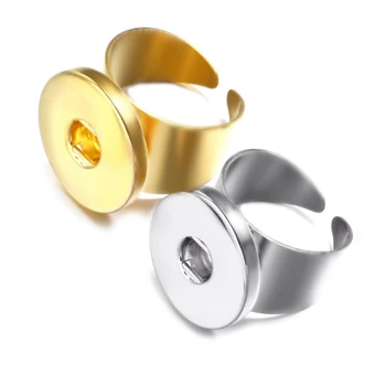 10buc/lot DIY Moda Fixează Bijuterii 18mm snap butonul Reglabil Argint Metalic se fixează inelul JZ0529