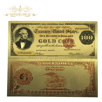 10buc/lot Suveniruri Cadouri Pentru 1882 American Aur a Bancnotelor de 100 de Dolari în Aur a Bancnotelor Cu 24K Placate cu Bani de Hârtie Pentru Colectarea