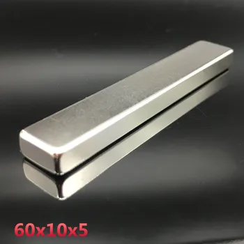 10buc magnet 60x10x5 mm Puternică pământuri Rare Bloc pătrat Neodim 60mmx10mmx5mm magneți Permanenți 60x10x5 mm