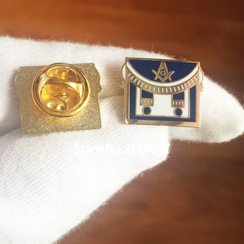 10buc Mason Mason pătratului și Șorț Ace de Rever Masonice Email Pin Broșă Insigna Gratuit Zidari Ambarcațiuni de Metal Albastru Lodge