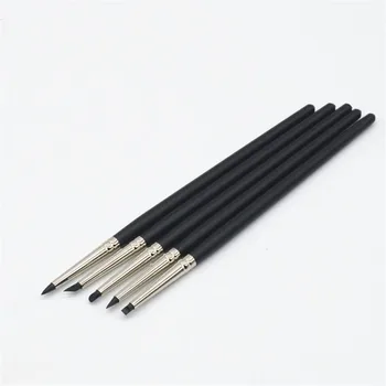 10Sets(5pcs/seturi) Mâner Negru Nail Art Pen Perii de Silicon Sculptură Ceramică, Sculptură Clădire de Lut Instrumente de Mare