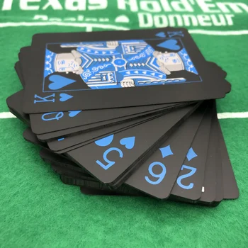 10Sets/Lot Nou de Înaltă Calitate, Red&Blue Buna Impermeabil Negru de Plastic Carti de Joc Texas Hold ' em Poker, Baccarat Joc de Bord