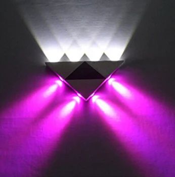 110V/220V Moderne triunghi de perete led 8W lumina living fondul dormitor lampă de noptieră culoar, coridor KTV lumini colorate