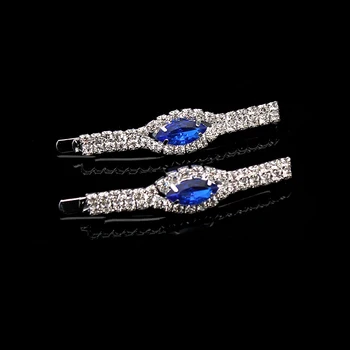 12 BUC Moda Hairwear Albastru de Cristal Barrette de Par Diamante Clip de Păr Stras Hairgrips Pentru Femei Bijuterii Accesorii de Par