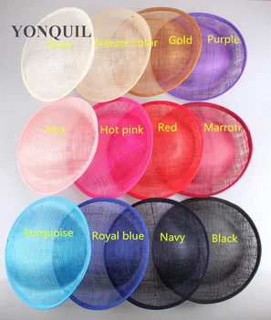 12 culori pentru a selecta 25CM SINAMAY fascinator de bază pentru a face palarioare kentucky pălării de partid Pălării de damă material cocktail pălării