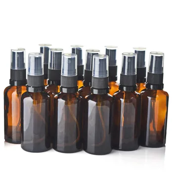12 X 50 ml de unică folosință din Sticlă brună Sticla cu Pulverizator Atomizor Containere w/ Fin Msit pulverizator pentru Parfum de Uleiuri Esențiale Aromoterapie