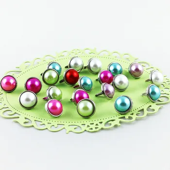 12mm pearl placat decorative pline de culoare, cuie fără cap scrapbooking/cadouri/album foto DIY ornamente 100buc/lot