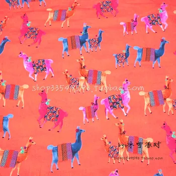 130*50cm1pc Alpaca Tesatura Bumbac Tesatura Telas Mozaic Alpaca Camel Material Imprimat DIY Fata de Cusut Haine Rochie de Quilting