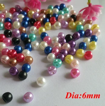 150pcs 6mm orificiu lateral perla buton în decor de nunta en-gros de 12 butoane de culoare de îmbrăcăminte meserii botoes album accesoriu