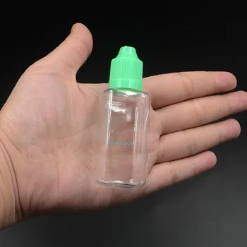 1Set 30ml Mix 11 Culori PET de Plastic Pătrat de Ochi Lichid Lung și Subțire Dropper Sticla de protecție pentru copii + Plastic Pâlnie Mică