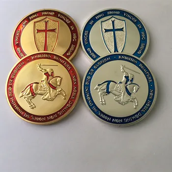 2 buc cavalerul crucea Sfântului Gheorghe pe cal de argint reale placat cu aur de culoare de 40 mm de suveniruri monede