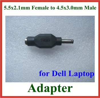 2 buc DC Jack Conector 5.5x2.1mm de sex Feminin la 4.5x3.0mm sex Masculin pentru Dell Invidie Laptop Adaptor de Alimentare Extender Converter
