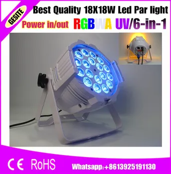 2 buc/lot Etapă Negru Lumina Blacklight cu 18 LED-uri 18 watt RGBWA UV 6in1 18pcs