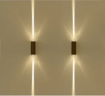 2 Fascicul Îngust de Perete LED Lampă de Exterior IP65 Aluminiu în Sus și în Jos de Iluminat 6W Pridvor Lumini de Gradina Pridvor de lumină Led-uri de lumină ZBD0020