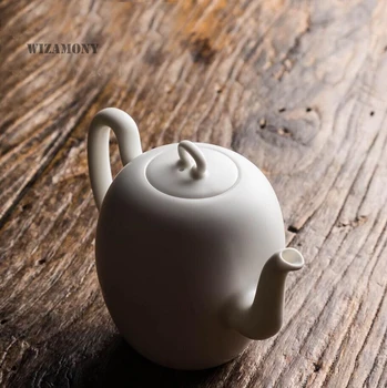 200ml WIZAMONY Ceainic Alb Lăptos Cealdon Ceramică Chineză de Înaltă Calitate, Livrare Gratuita Set de Ceai