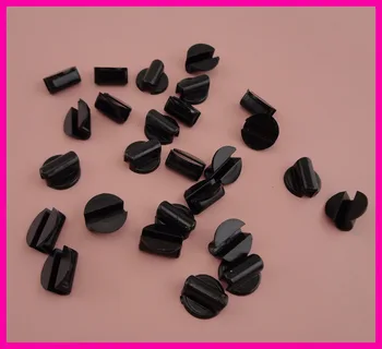 200pcs Interior dimensiuni(3mm lățime*5mm înălțime) 1.3 cm Negru transparent din Plastic Rotund, Mansete pentru atașarea de accesorii pe elastic benzile de păr