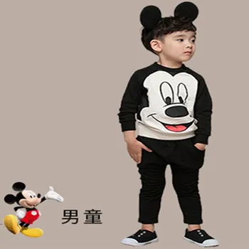 2016 Mickey Minnie haine de fată băiat copii de primavara toamna casual cu maneci lungi hanorace hanorac 2 buc seturi 3D arcul pantaloni sau jambiere