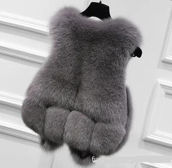 2016 toamna și iarna femei Faux blana vesta sacou haina scurtă de înaltă imitație haină de blană de vulpe M1601