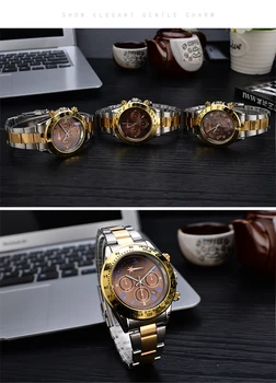 2017 Bărbați Ceas de Moda Fierbinte Casual Brand de Lux Marca Oțel Cuarț Ceas de mână Wealthstar Ceas Masculino negru & alb Relojes
