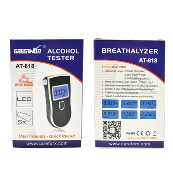 2017 Nou alb Analizor Portabil de Poliție Digital Respirația Alcool Tester Etilotest Portavoci transport gratuit