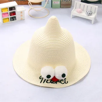2017 Nou Copil Pălărie de Vară pentru Copii cu ochii Mari Decor Minunat Plajă Capac Copiii Caracter Fete Baieti Solid Palarie de Soare casquette