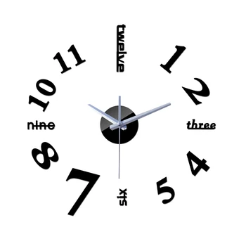 2017 Nou Cuarț Ceas de Perete cu Design Modern Reloj De Mare Comparativ Ceasuri Decorative 3d Diy Acril Oglindă Camera de zi