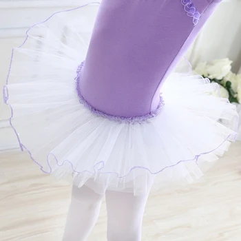 2017 Nou Fata De Copii Balet Dans, Rochie Lycra Material De Bumbac Deschis Picioare Printesa Tricou Vestido Rochie De Balet Pentru Copii