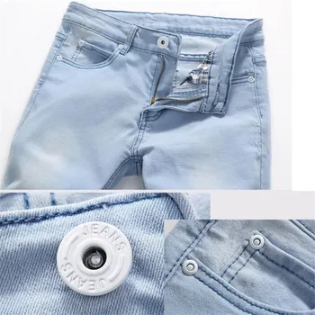 2017 primăvara și vara barbati spălate Denim, blugi, Îmbrăcăminte pentru Bărbați pantaloni lungi casual sex masculin pantaloni albastru 36