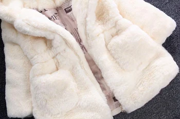 2017Winter Fetita Haine de Blană Faux Haină de Lână Concurs Sacou Cald Xmas Snowsuit 18M-8Y Adolescenți Îmbrăcăminte Haine Fete