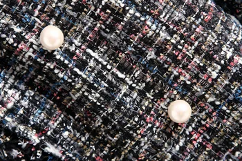 2018 Europa stil de toamna/iarna pentru femei cu jacheta de moda noua perla butoane sacou în carouri haina de Tweed sacou casual pierde uza