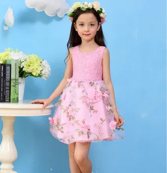 2018 fete noi de brand Printesa Rochie de petrecere Tricotate Elastic sifon Dantela din Bumbac Jacobs Floare copilul florale imbracaminte copii