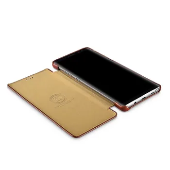 2018 ICARER Margine Curbat Serie de Epocă Autentice din Piele de Caz Pentru Samsung Galaxy Note8 manual Note8 piele Flip-Caz Acoperire