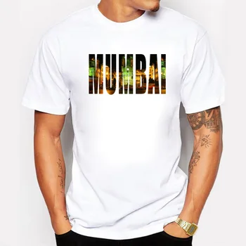 2018 Moda Turistică a orașului Mumbai Cuvinte Tipărite Barbati tricou Casual de Vara T-shirt Hipster Mumbai Model Design Cool tee