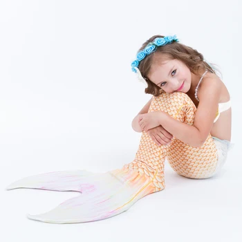 2018 NEW SOSIRE! Copii Fete 3pcs Coada de Sirena Cu Monofin Vacanta de Vara Cospaly Costume de Rochie mă înec în costume de Baie Bikini Set