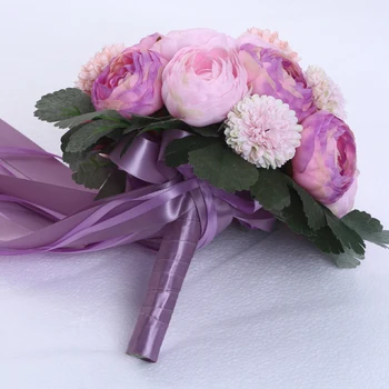 2018 Nou de Mireasa Buchete de Mireasa 24 Flori de Trandafir Flori lucrate Manual Petrecerea de nunta, Cadouri de Nunta, Accesorii de Flori cu Panglică