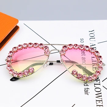 2018 nou Designer de ochelari de Soare pentru Femei Piața de Epocă ochelari de soare Bling Stras ochelari de Soare pentru Femei-pilot de Moda Umbra UV400