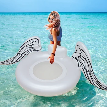 2018 Nou Înger Alb Piscinei aripi de înger inel de Înot Piscina Gonflabila Float Tube Pluta Apă de Vară de Aer Jucarie Saltea Plutitoare