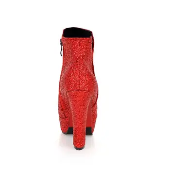2018 Noua Moda Botinele De Toamna Cu Fermoar Super-Toc Piele Pu Nunta Pantofi Pentru Femeie Încălțăminte De Aur Roșu Argint Roz Laarzen