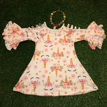 2018 noua moda rochie mini în unicorn model cu copiii colier pentru surori gemene fata rochie de vara unduiri rochie haine